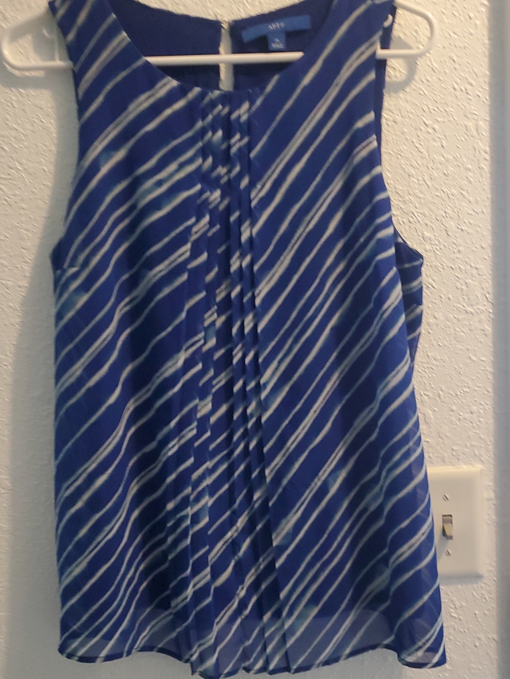 Apt. 9 Blue and White Striped Sleeveless Blouse